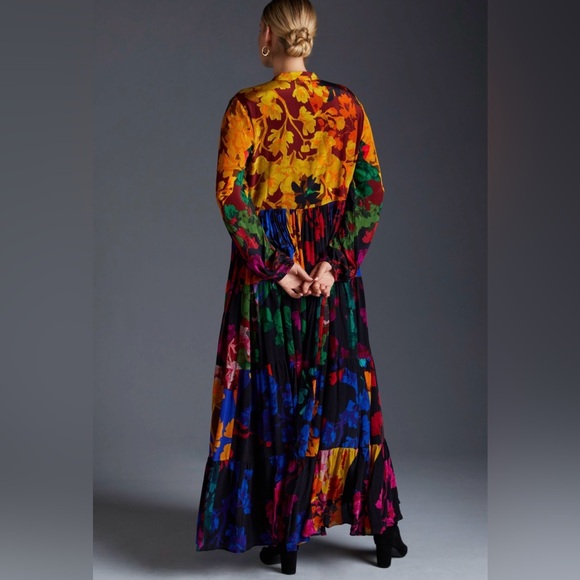 Anthropologie Siddhartha Bansal Button Front Floral Dress Size XL - Picture 2 of 11